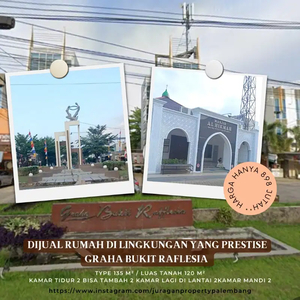 Dijual rumah di Graha Bukit Raflesia Suka maju