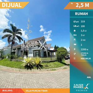 Dijual Rumah Hook Bagus Cantik di Villa Puncak Tidar Malang