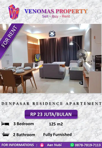 Disewakan Apartment Denpasar Residence 3BR Full Furnished Mid Floor