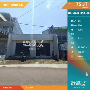 Disewakan Rumah Usaha Jalan Kawi Malang Ex Cafe Dekat Ijen Boulevard