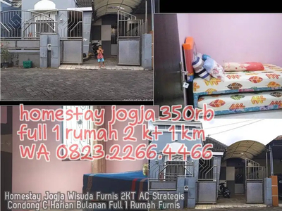Homestay Jogja Wisuda Furnis 2KT AC Strategis Condong C Harian Bulanan