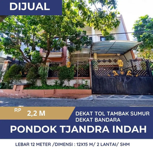 Lebar 12 meter ‼️Rumah 2 Lantai Pondok Tjandra Waru Cluster Jambu