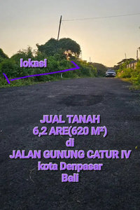 MURAAHHH TANAH 6 ARE GUNUNG CATUR JALAN 8 METER ASPAL