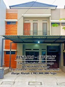 MURAH Rumah 2lantai cluster di stasiun jurang mangu,mal BintaroXchange