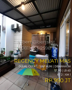 MURAH Rumah 90m2 siap huni di Regency Melati Mas Serpong