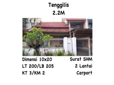 Rumah Dijual, Tenggilis Mejoyo, Surabaya, Jawa Timur