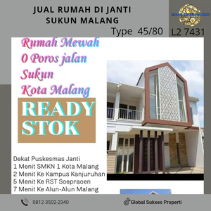 Rumah Minimalis Murah Super Strategis di Sukun Malang
