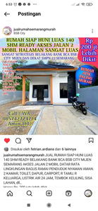 RUMAH SIAP HUNI LUAS 140 SHM BELAKANG BANK BCA BSB CITY SEMARANG