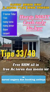 Rumah Termurah GDC Cibinong St Depok SHM 235jt all in Akses Mobil