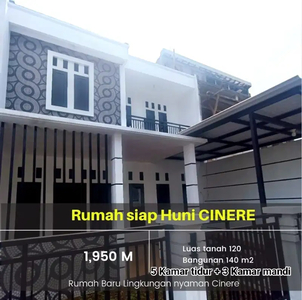 Viral Rumah baru lt120 dlm komplek di cinere nempel lebak bulus.Bs kpr