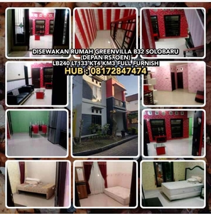 Disewakan Rumah Greenvilla B32 Solobaru Depan Rs Oen Lb240 Lt133