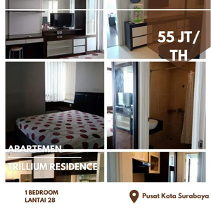 1 BR ada Ruang Tamu Apartemen Trillium Pusat Kota Surabaya