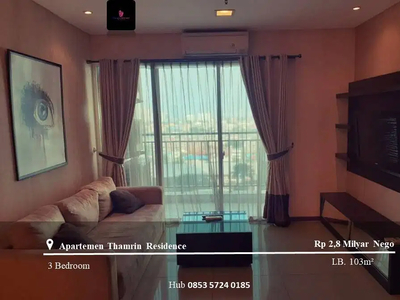 Dijual Apartement Thamrin Residence Low Floor 3BR Furnished View Pool
