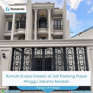 Dijual Murah Rumah Eropa Classic di Jati Padang Pasar Minggu Jakarta