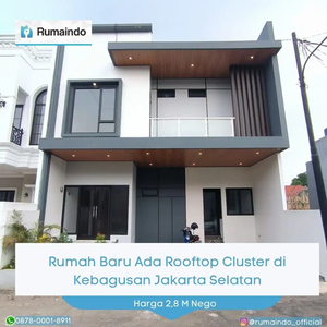 Dijual Rumah Baru Ada Rooftop Cluster di Kebagusan Jakarta Selatan