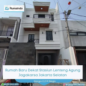 Dijual Rumah Baru Dekat Stasiun Lenteng Agung Jagakarsa Jakarta Selata