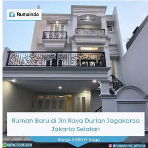 Dijual Rumah Baru di Jln Raya Durian Jagakarsa Jakarta Selatan
