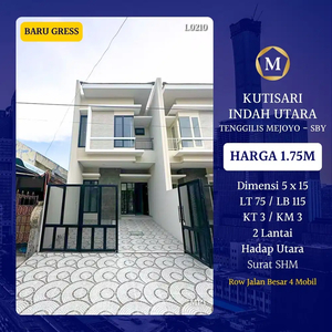 DIJUAL RUMAH BARU KUTISARI INDAH UTARA SURABAYA ROW JALAN LEBAR LEGA