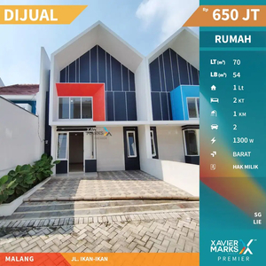 Dijual Rumah Minimalis Cantik di Ikan Ikan Tasikmadu Malang