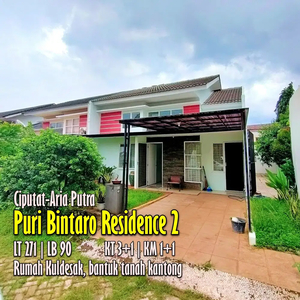 Rumah 1 lantai dalam kompleks Puri Bintaro Residence halaman luas