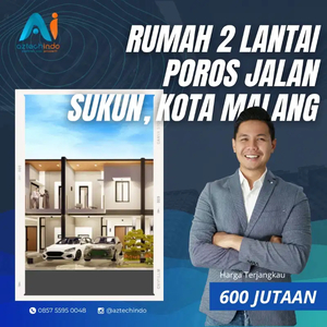 RUMAH 2 LANTAI POROS JALAN, SUKUN KOTA MALANG