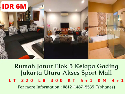 Rumah Janur Elok 5 Kelapa Gading Jakarta Utara Akses Sport Mall