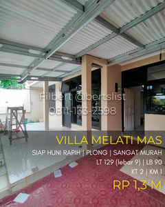 SANGAT MURAH Rumah 129m2 rapih plong di Villa Melati Mas Serpong