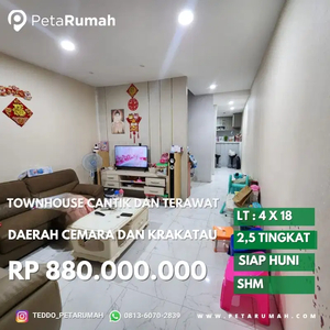 townhouse siap huni cantik termurah daerah krakatau dan cemara