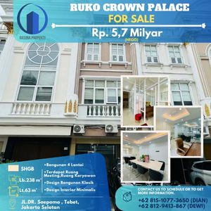 Ruko Crown Place Tebet, Dijual Cepat, Bagunan 4 Lantai, Sertifikat HGB