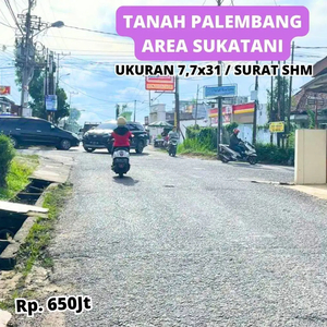 Tanah strategis 100 meter jalan mangkunegara Palembang