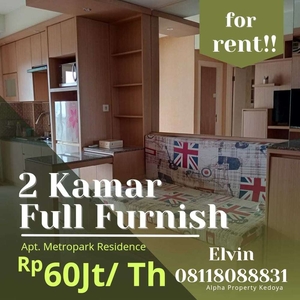 Apartemen 2 Kamar Furnish Bagus, Lantai Rendah, Kedoya-Jakarta Barat