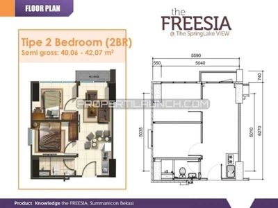[DI JUAL] 1 Unit Apartment (2BR) di Springlake Bekasi, Full Furnished.