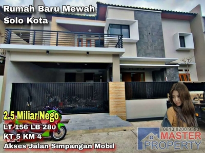 Dijual Cepat Rumah Baru Mewah 2 Lantai Banjarsari Solo Kota