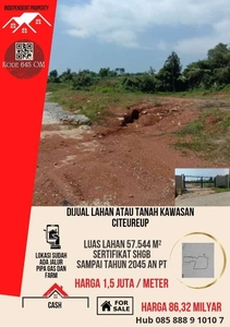 DIJUAL LAHAN ATAU TANAH KAWASAN INDUSTRI CITEUREUP