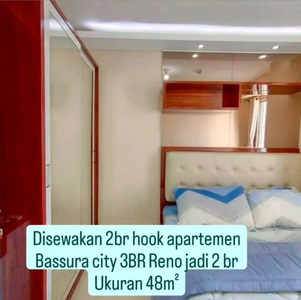 Disewakan 2BR hook ukuran 48m² apartemen Bassura city
