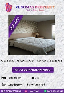 Disewakan Apartemen Cosmo Mansion Middle Floor 1 Bedroom