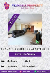 Disewakan Apartement Thamrin Residence 1BR Full Furnished Tower D