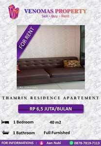 For Rent Apartement Thamrin Residence 1BR Full Furnished Tower B