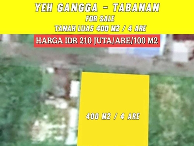 JUAL TANAH DATAR SIAP BANGUN DI YEH GANGGA TABANAN