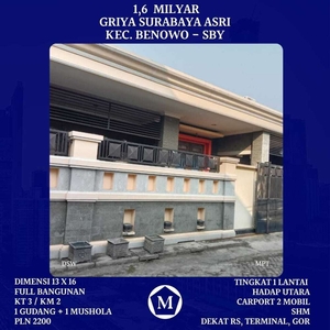 Rumah Griya Asri Benowo Surabaya Barat Dkt Wiyung Satelit Pakal Tandes