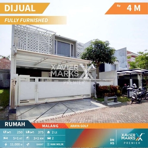 Rumah Modern Full Furnished di Araya Golf Malang