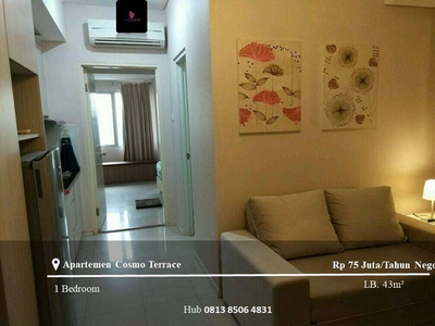 Sewa Apartement Cosmo Terrace Middle Floor 1BR Fully Furnish West View