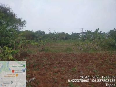 Tanah di jual area stategis pinggir jalan utama Tapos - Depok