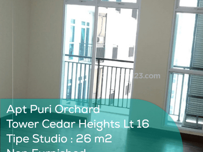 Apartement Puri Orchard Tower Cedar Heights Wing B Lt 16, Studio, Full Furnished