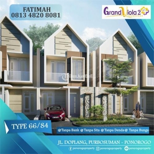 Dijual Rumah 2 Lantai di Perumahan Syariah Grand Viola Town House - Ponorogo