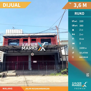 Dijual 2 Ruko Strategis di Jalan Nusakambangan Klojen Malang