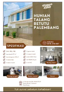 Dijual Rumah Talang Betutu Palembang