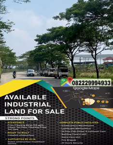 Kavling Industri Delta Silicon 3 Jl Kenari Raya Lokasi Premium ROW 40m