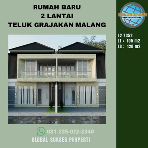 Rumah 2 Lt Desain Modern Mewah Strategis Di Teluk Grajakan Malang