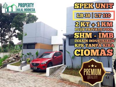 Rumah Private Pool Siap Huni LT.110m2 SHM IMB-Ciomas Dkt Stasiun Bogor